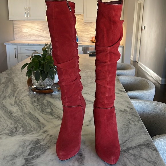 Luichiny ruched suede knee platform boots US 7 - Picture 4 of 12
